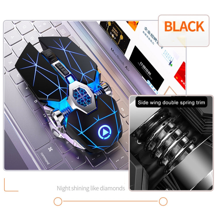 YINDIAO A7 2.4GHz 1600DPI 3-modes Adjustable 7-keys Rechargeable RGB Light Wireless Silent Gaming Mouse (White)