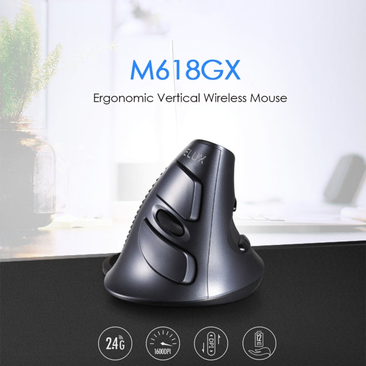 DELUX M618GX Wireless Ergonomic Vertical Mouse 1600DPI Optical Mouse, M618GX