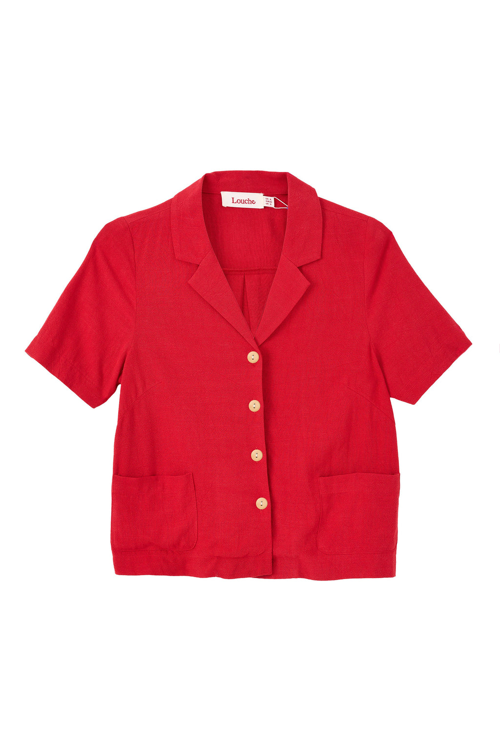 Kit Linen Mix 2 Pocket Short Sleeve Shirt - Red