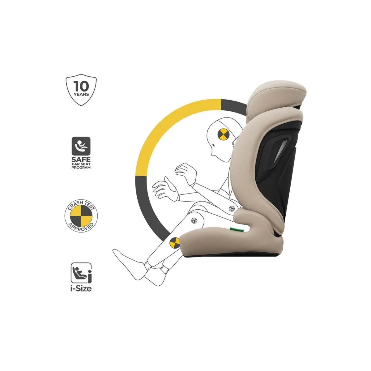 Kinderkraft Comfort Up 2 Plus Group 1/2/3 i-Size Car Seat - Beige