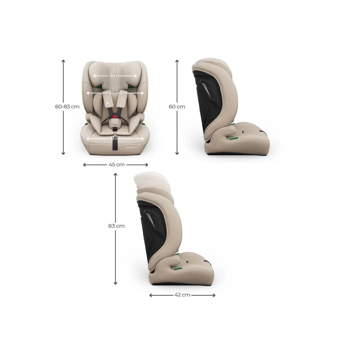 Kinderkraft Comfort Up 2 Plus Group 1/2/3 i-Size Car Seat - Beige