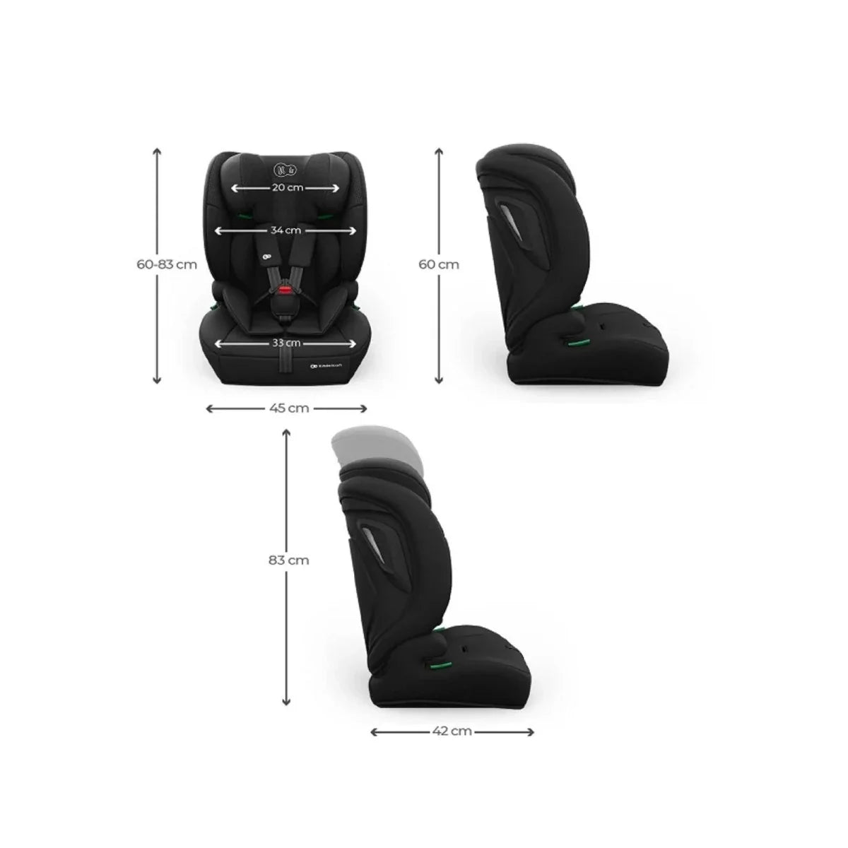 Kinderkraft Comfort Up 2 Plus Group 1/2/3 i-Size Car Seat - Black