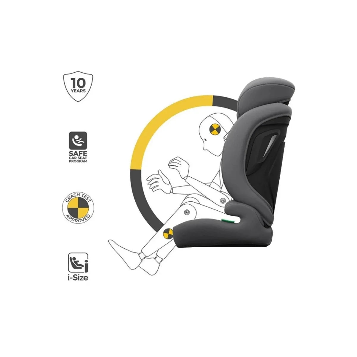 Kinderkraft Comfort Up 2 Plus Group 1/2/3 i-Size Car Seat - Grey