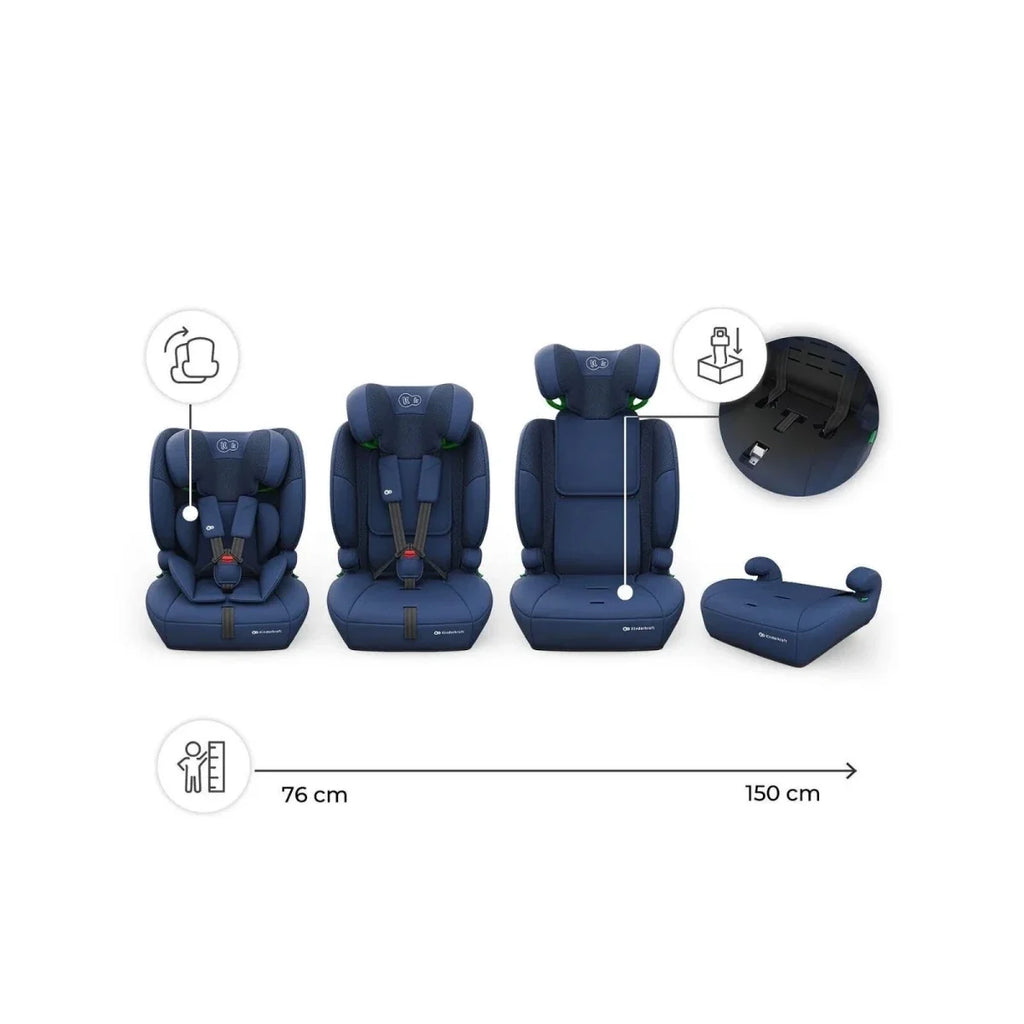 Kinderkraft Comfort Up 2 Plus Group 1/2/3 i-Size Car Seat - Navy