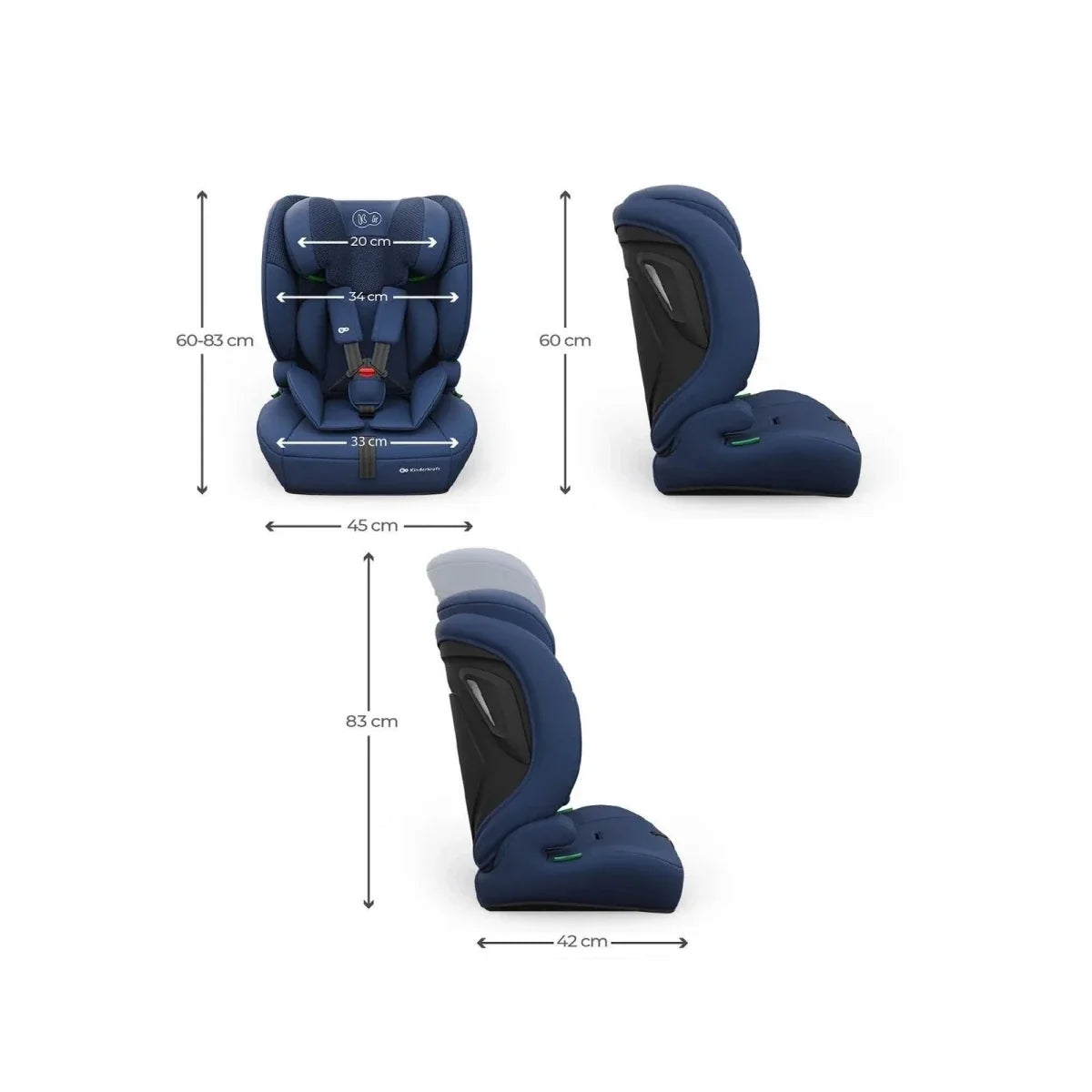Kinderkraft Comfort Up 2 Plus Group 1/2/3 i-Size Car Seat - Navy