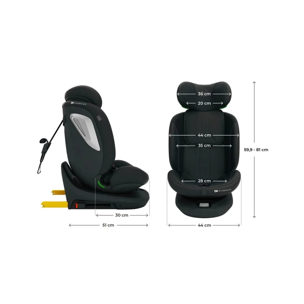 Kinderkraft I-Grow 2 Plus Group 0+/1/2/3 i-Size Car Seat - Black