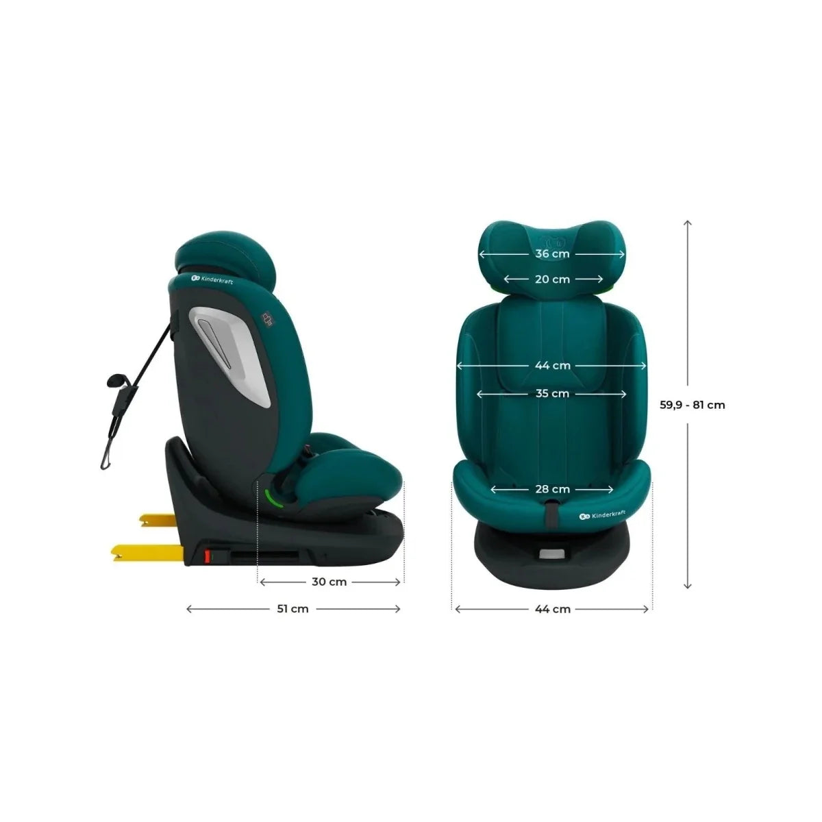 Kinderkraft I-Grow 2 Plus Group 0+/1/2/3 i-Size Car Seat - Green