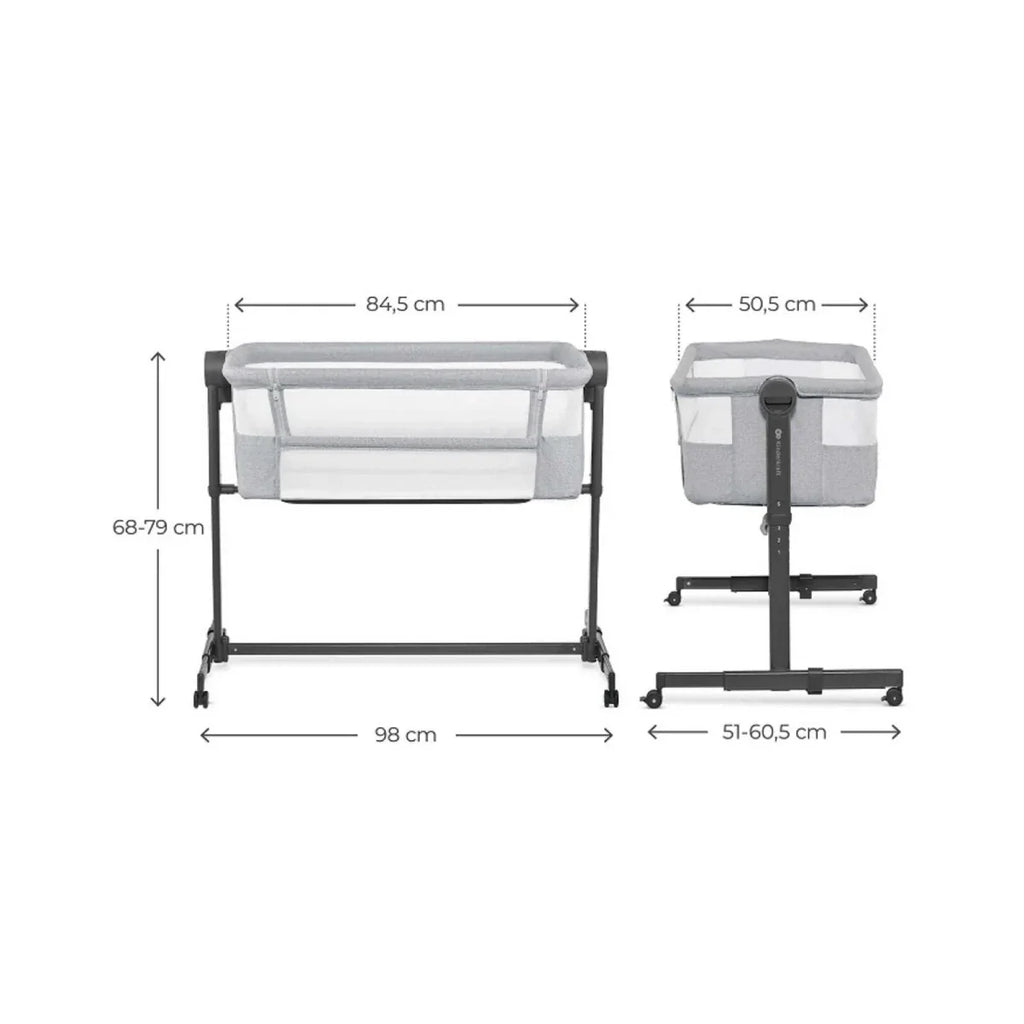 Kinderkraft Nestee Up 2 Bedside Crib - Light Grey
