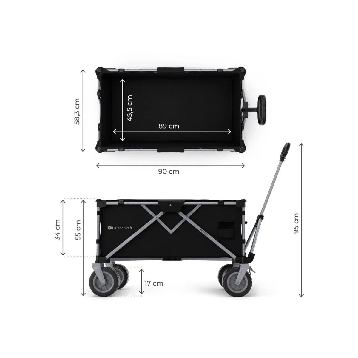 Kinderkraft Rollster Wagon - Mystic Black