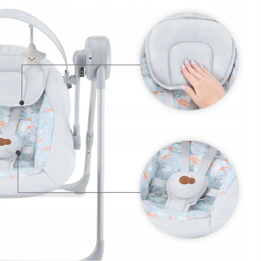Kinderkraft Swingee Electric Rocker/Bouncer - Grey