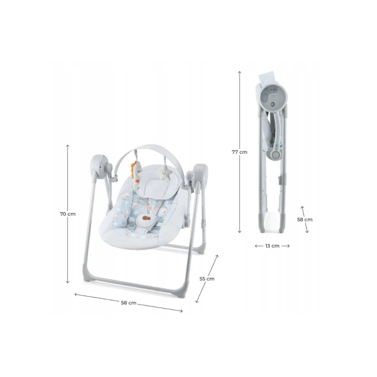 Kinderkraft Swingee Electric Rocker/Bouncer - Grey