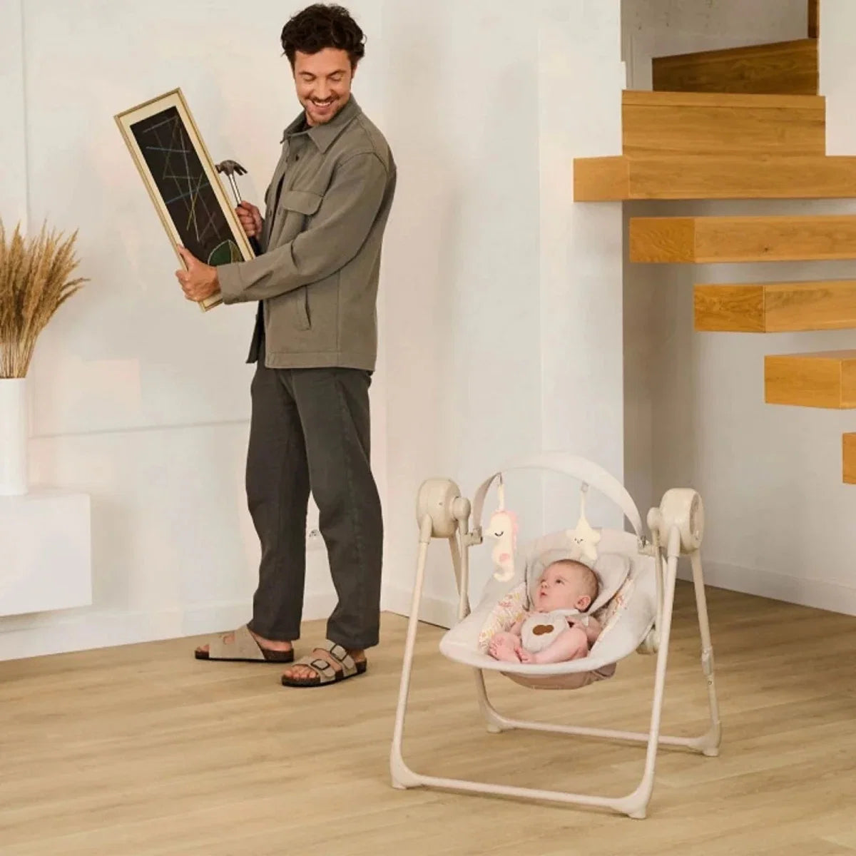 Kinderkraft Swingee Electric Rocker/Bouncer - Grey