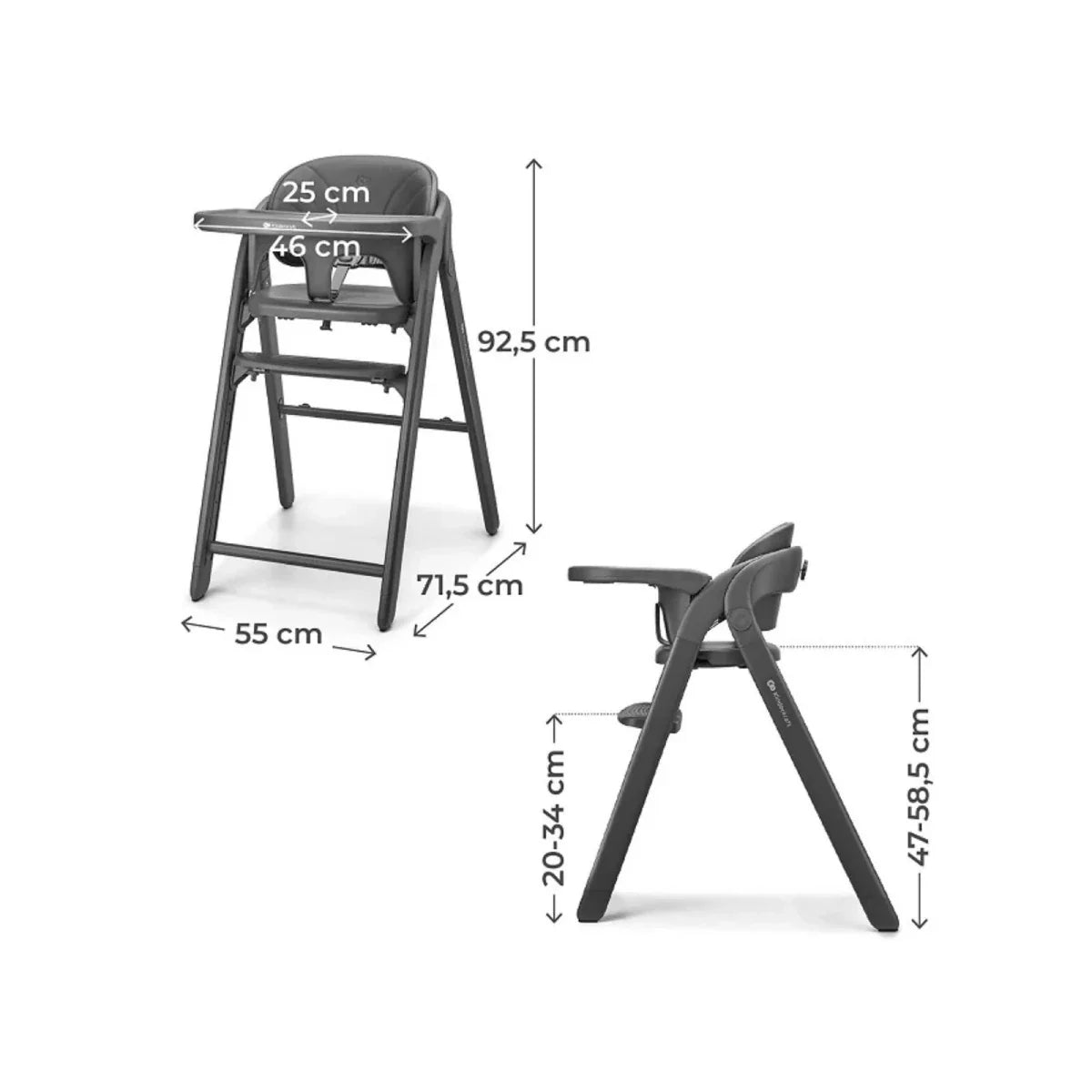 Kinderkraft Tino 3-in-1 Highchair - Grey