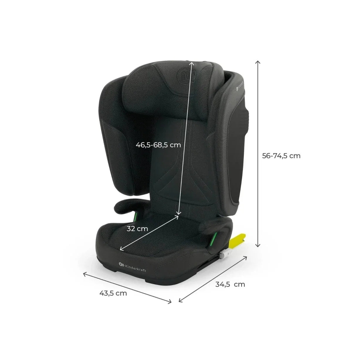 Kinderkraft UNITY 2 i-Size Group 2/3 Car Seat - Black