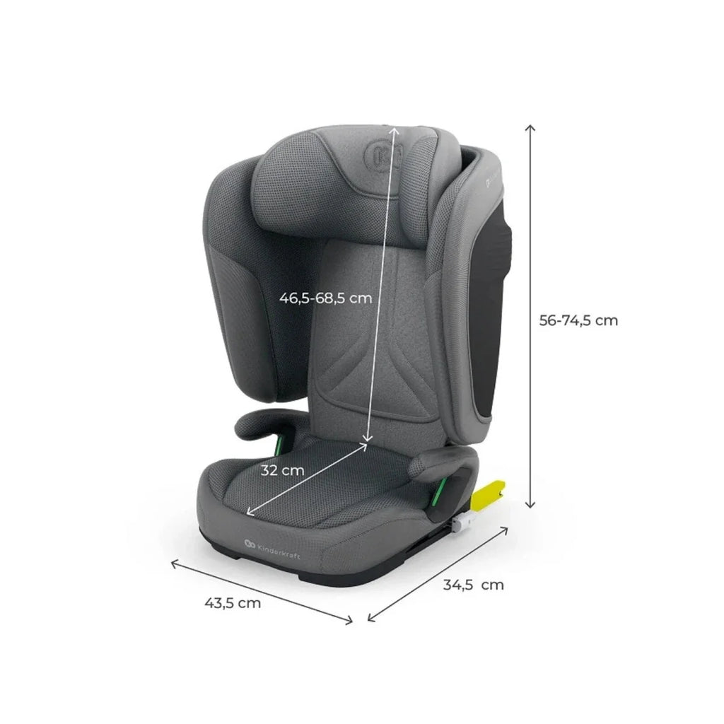Kinderkraft UNITY 2 i-Size Group 2/3 Car Seat - Grey