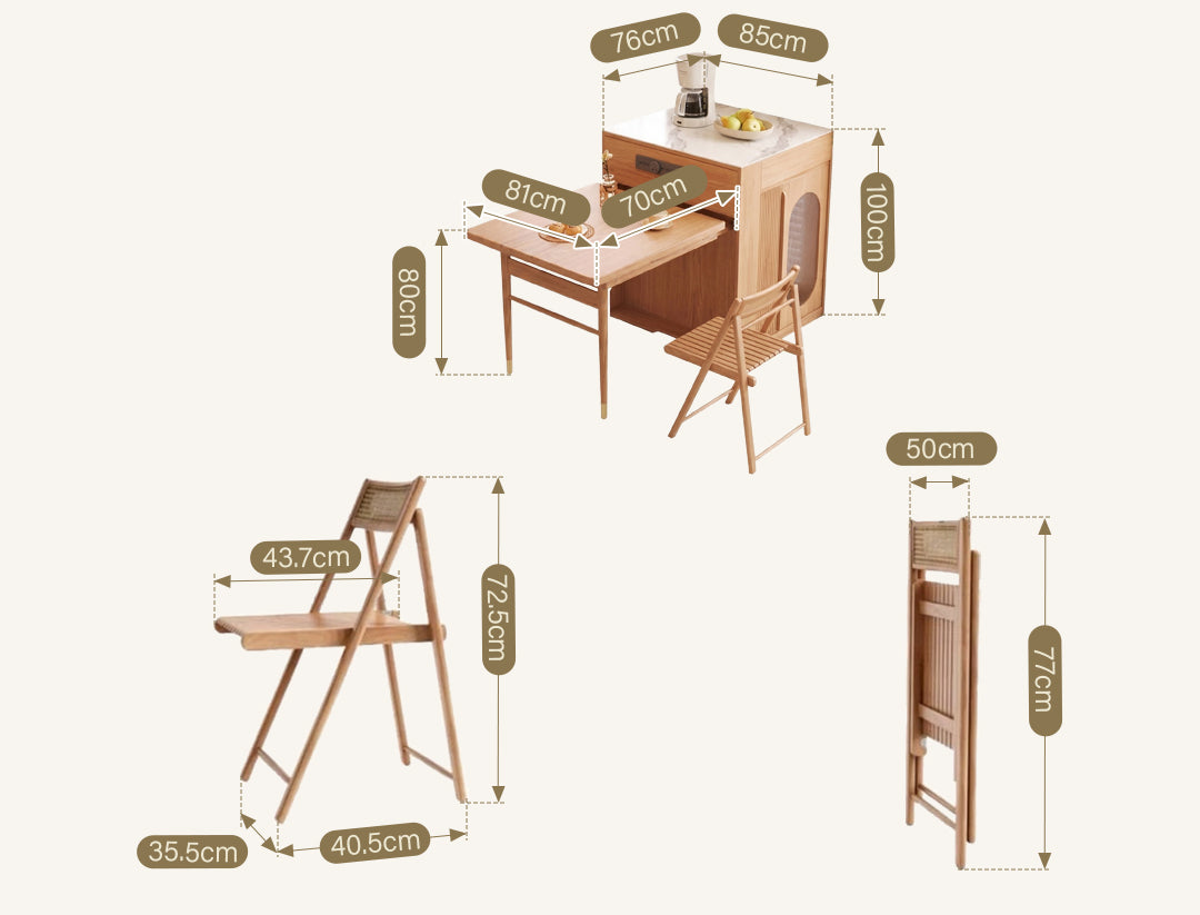 Kacey Extendable Dining Table Set, Storage, Solid Wood