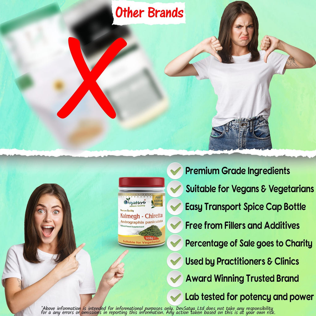 DivyaHerb Kalmegh Powder 100 gram - Daily Wellness Support