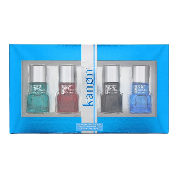Kanøn Sport Miniature Gift Set 15ml Sport Aqua EDT + 15ml Sport Black EDT + 15ml Sport Blue EDT + 15ml Sport Red EDT