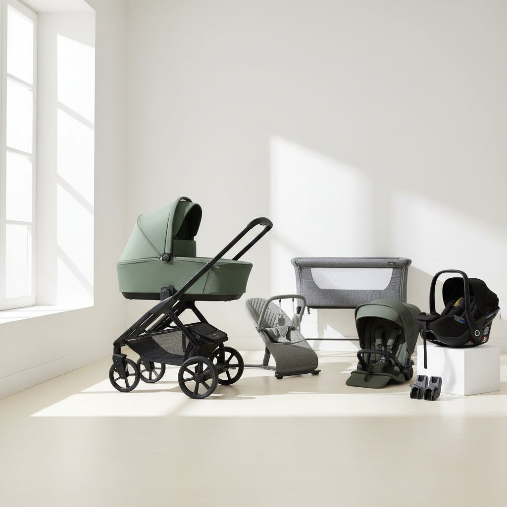 Jane Keep Trio Kombibaby 360 Lie-Flat Car Seat Travel System + Nursery Bundle