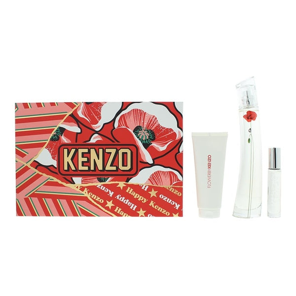 Kenzo Flower by Kenzo La Récolte Parisienne Gift Set 75ml EDP + 10ml EDP + 75ml Body Lotion