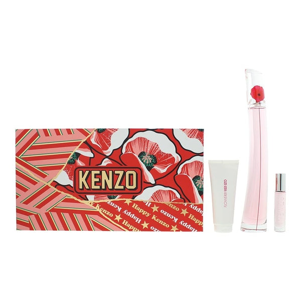Kenzo Flower by Kenzo Poppy Bouquet Gift Set 100ml EDP + 10ml EDP + 75ml Body Lotion