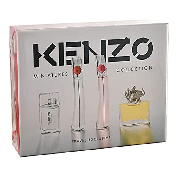 Kenzo Miniatures Gift Set 5ml Jungle Elephant EDP + 4ml Flower EDP + 4ml Flower by Kenzo Poppy Bouquet EDP + 5ml L'Eau Kenzo Pour Femme EDT