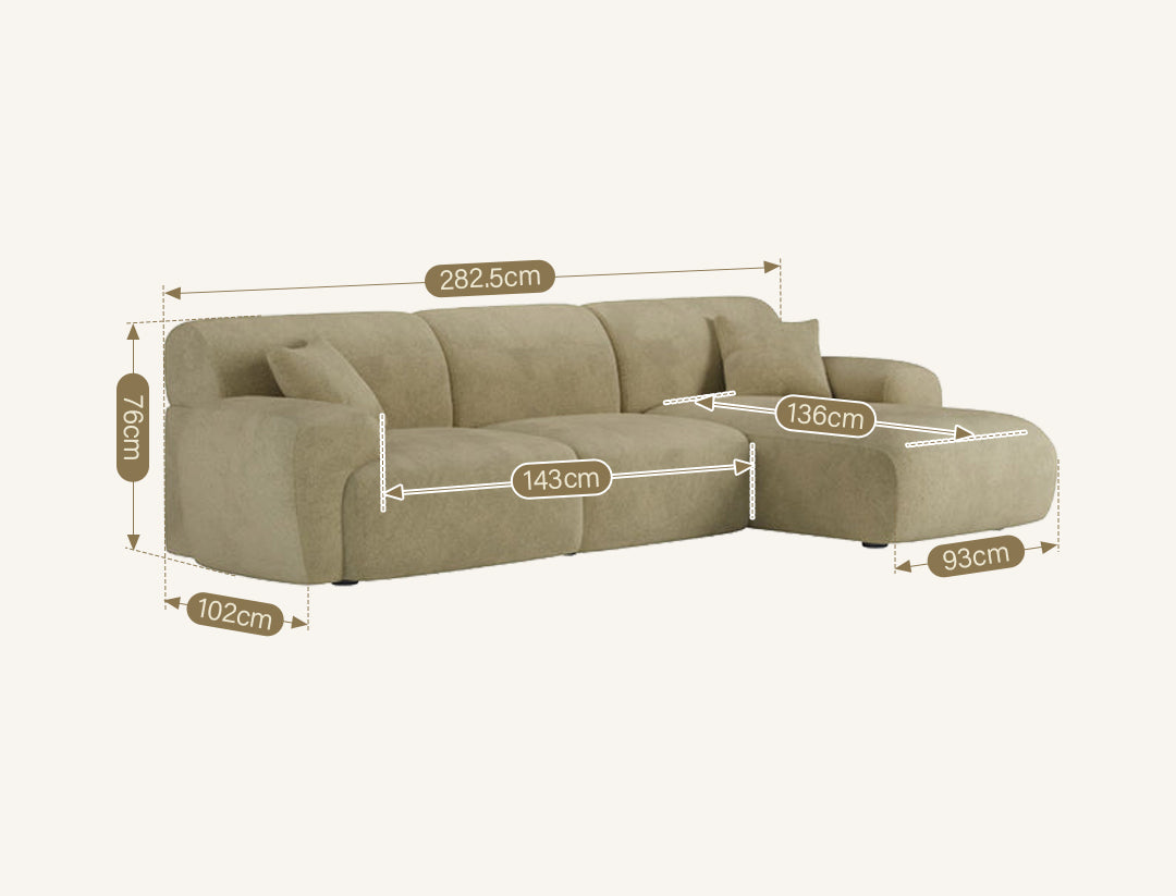 Khatri Three Seater Corner Sofa, Chenille