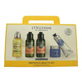 L'Occitane en Provence Travel Exclusive Gift Set 75ml Almond Shower Oil + 75ml Intensive Repair Shampoo + 75ml Intensive Repair Conditioner + 50ml Shea Butter Ultra Rich Body Cream + 30ml Shea Butter Dry Skin Hand Cream