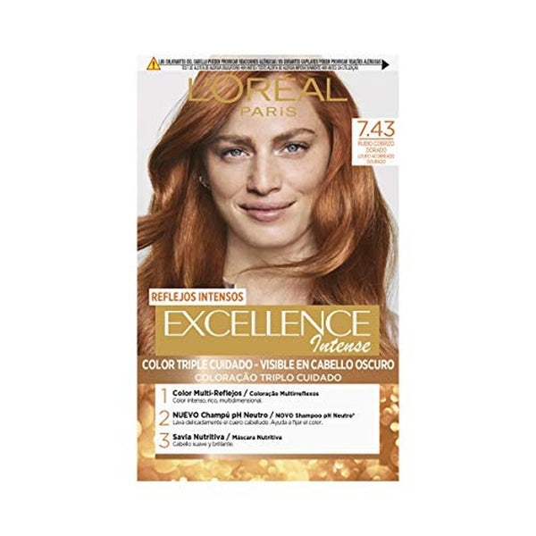 L'Oréal Excellence Intense  Hair Colour - 7.43 Dark Copper Blonde