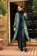 Delphia 70'S Patch Jacquard Fur Trim Coat - Multicoloured