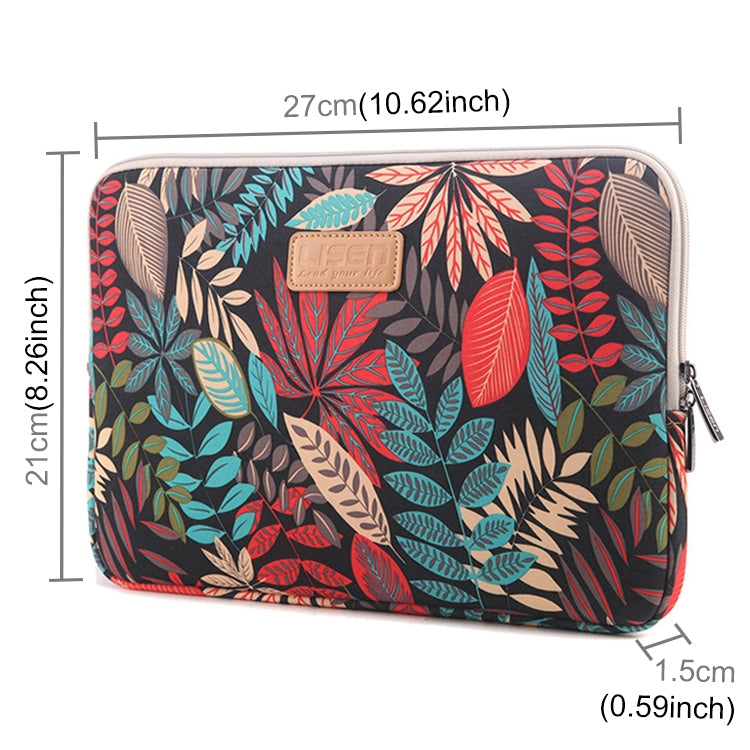 Lisen 10 inch Sleeve Case  Colorful Leaves Zipper Briefcase Carrying Bag for iPad Air 2, iPad Air, iPad 4, iPad New, Galaxy Tab A 10.1, Lenovo Yoga 10.1 inch, Microsoft Surface Pro 10.6,  10 inch and Below Laptops / Tablets, 10 inch