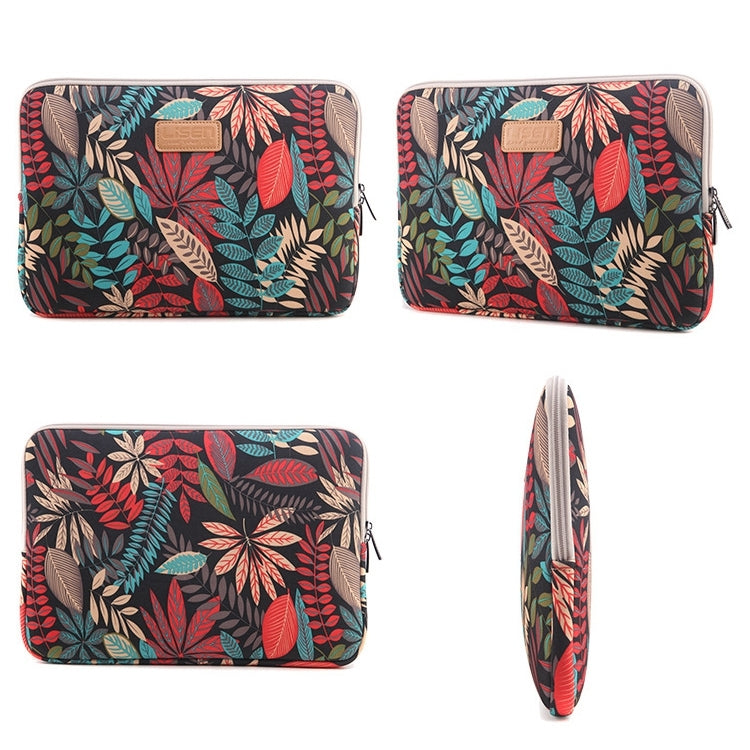 Lisen 14 inch Sleeve Case Colorful Leaves Zipper Briefcase Carrying Bag for Macbook, Samsung, Lenovo, Sony, DELL Alienware, CHUWI, ASUS, HP, 14 inch and Below Laptops, 14 inch