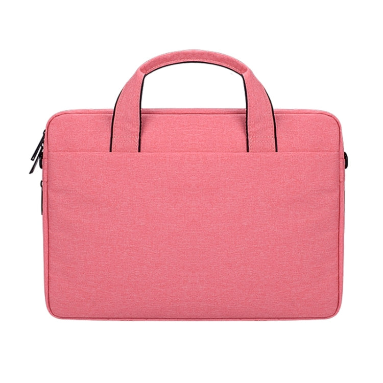 DJ06 Oxford Cloth Waterproof Wear-resistant Portable Expandable Laptop Bag for 15.6 inch Laptops, with Detachable Shoulder Strap(Pink)