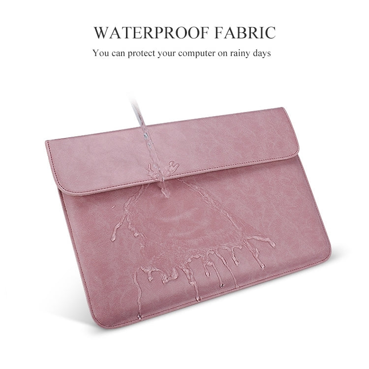 PU01S PU Leather Horizontal Invisible Magnetic Buckle Laptop Inner Bag for 14.1 inch laptops, 14.1 inch