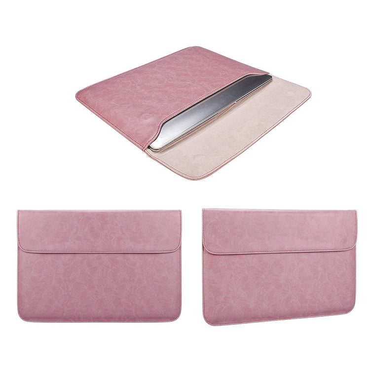 PU01S PU Leather Horizontal Invisible Magnetic Buckle Laptop Inner Bag for 15.4 inch laptops, 15.4 inch