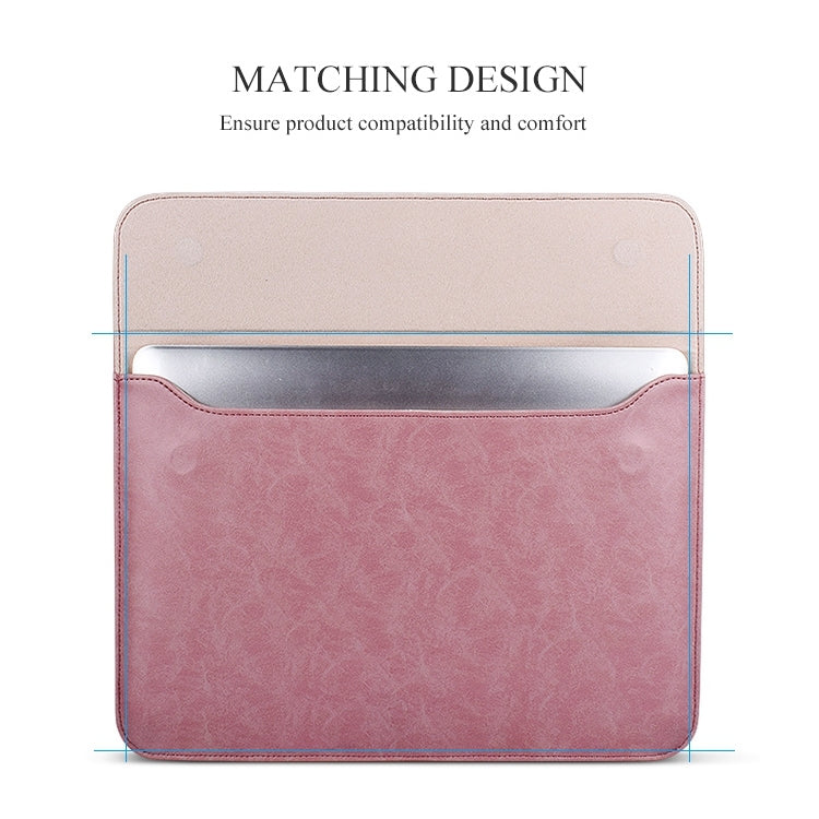 PU01S PU Leather Horizontal Invisible Magnetic Buckle Laptop Inner Bag for 15.4 inch laptops, 15.4 inch