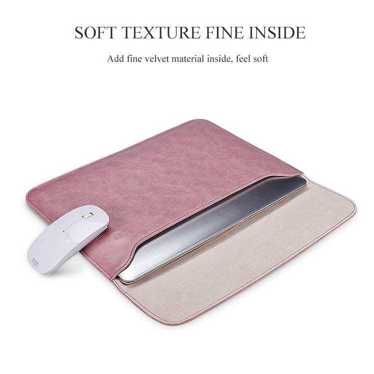 PU01S PU Leather Horizontal Invisible Magnetic Buckle Laptop Inner Bag for 15.4 inch laptops, 15.4 inch