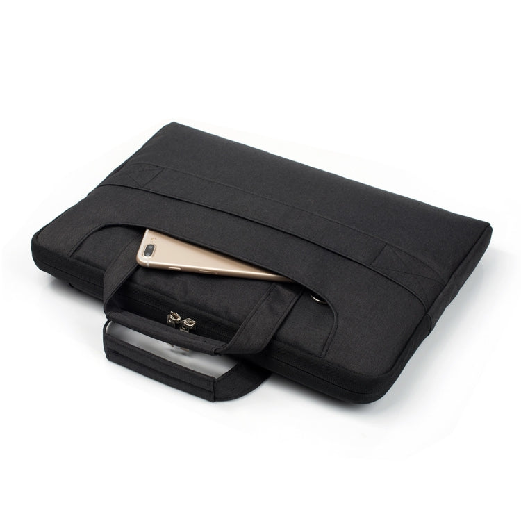Portable One Shoulder Handheld Zipper Laptop Bag, For 11.6 inch and Below Macbook, Samsung, Lenovo, Sony, DELL Alienware, CHUWI, ASUS, HP(Black)