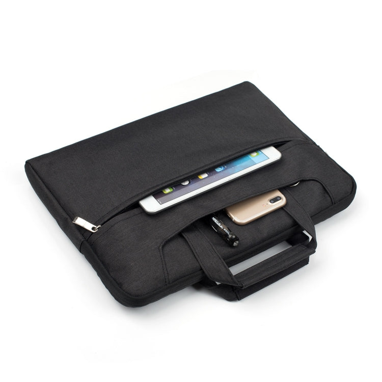 Portable One Shoulder Handheld Zipper Laptop Bag, For 11.6 inch and Below Macbook, Samsung, Lenovo, Sony, DELL Alienware, CHUWI, ASUS, HP(Black)