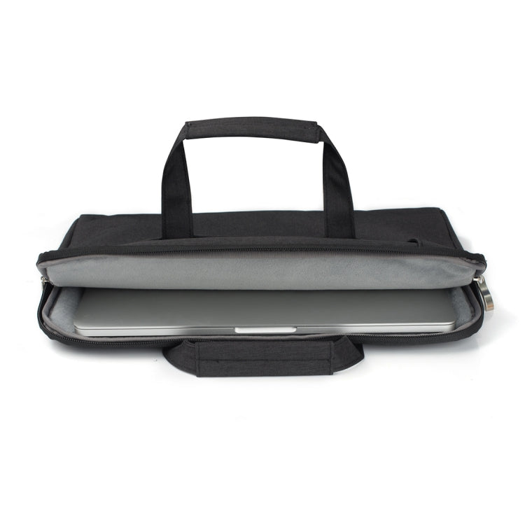 Portable One Shoulder Handheld Zipper Laptop Bag, For 11.6 inch and Below Macbook, Samsung, Lenovo, Sony, DELL Alienware, CHUWI, ASUS, HP(Black)
