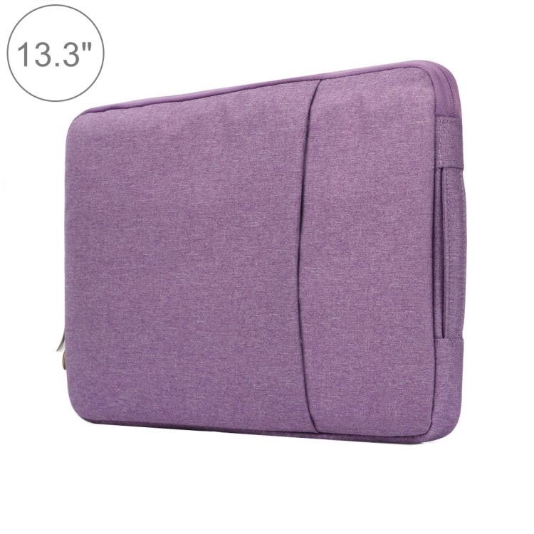 13.3-inch Universal Denim Laptop Sleeve with Zipper, 35.5x26.5x2cm, Purple