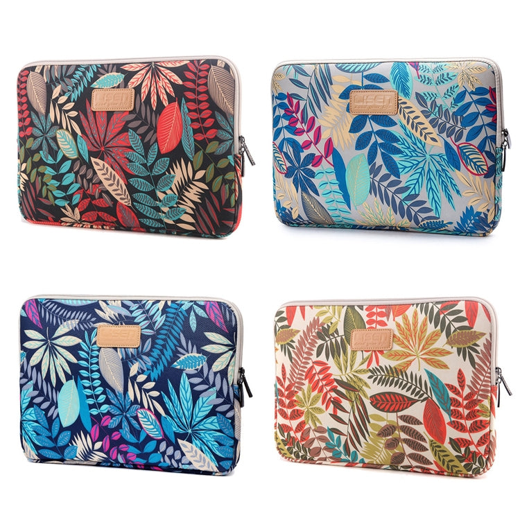 Lisen 7.0 inch Sleeve Case Colorful Leaves Zipper Briefcase Carrying Bag(Grey)