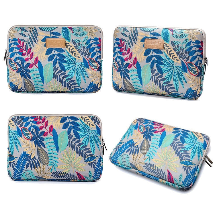 Lisen 7.0 inch Sleeve Case Colorful Leaves Zipper Briefcase Carrying Bag(Grey)