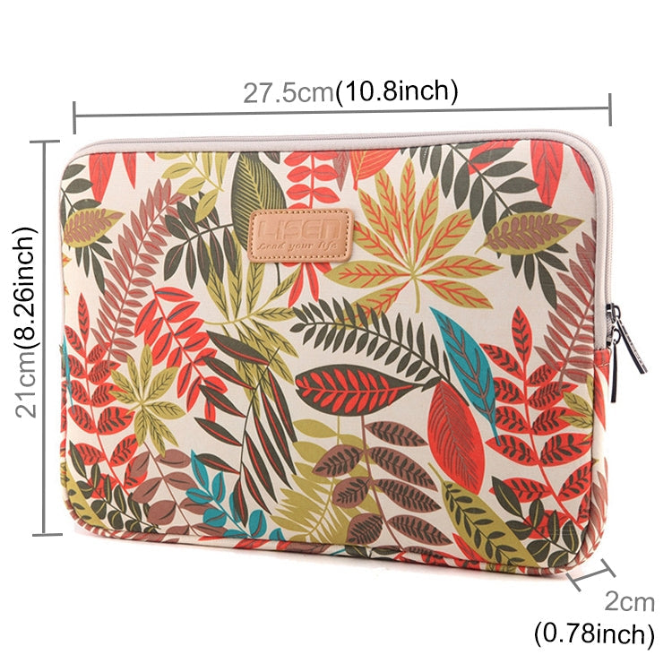 Lisen 9.8 inch Sleeve Case Colorful Leaves Zipper Briefcase Carrying Bag, 9.8 inch
