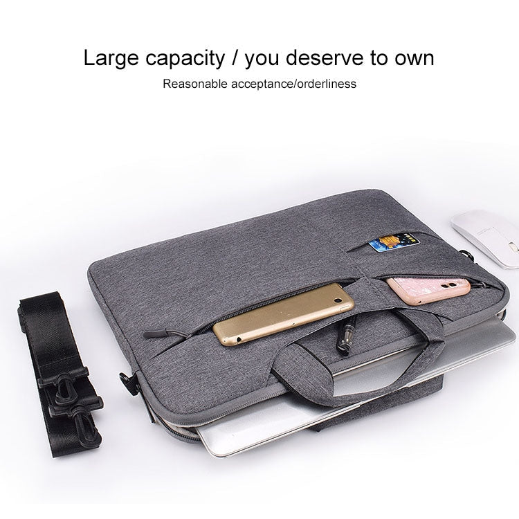 ST02S Waterproof Tear Resistance Hidden Portable Strap One-shoulder Handbag for 14.1 inch Laptops, with Suitcase Belt, ST02S 14.1 inch Black, ST02S 14.1 inch Dark Gray, ST02S 14.1 inch Pink, ST02S 14.1 inch Light Grey, ST02S 14.1 inch Navy Blue