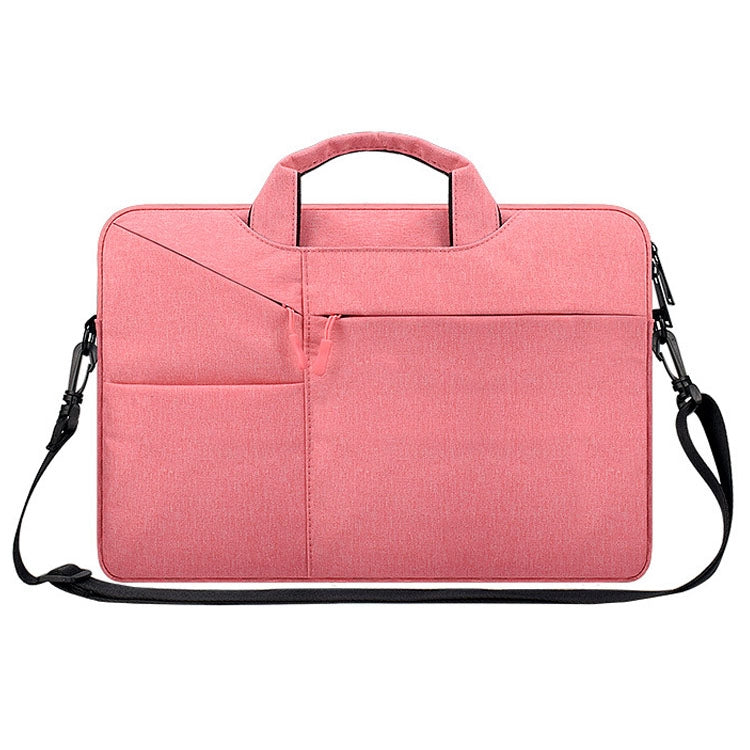 ST02S Waterproof Tear Resistance Hidden Portable Strap One-shoulder Handbag for 14.1 inch Laptops, with Suitcase Belt, ST02S 14.1 inch Black, ST02S 14.1 inch Dark Gray, ST02S 14.1 inch Pink, ST02S 14.1 inch Light Grey, ST02S 14.1 inch Navy Blue