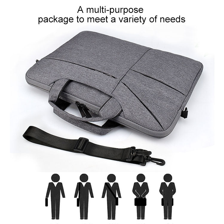ST02S Waterproof Tear Resistance Hidden Portable Strap One-shoulder Handbag for 15.6 inch Laptops, with Suitcase Belt(Black)