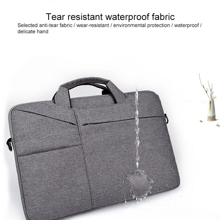 ST02S Waterproof Tear Resistance Hidden Portable Strap One-shoulder Handbag for 15.6 inch Laptops, with Suitcase Belt(Black)
