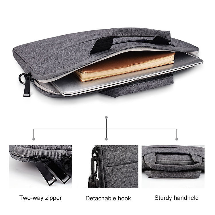 ST02S Waterproof Tear Resistance Hidden Portable Strap One-shoulder Handbag for 15.6 inch Laptops, with Suitcase Belt(Black)