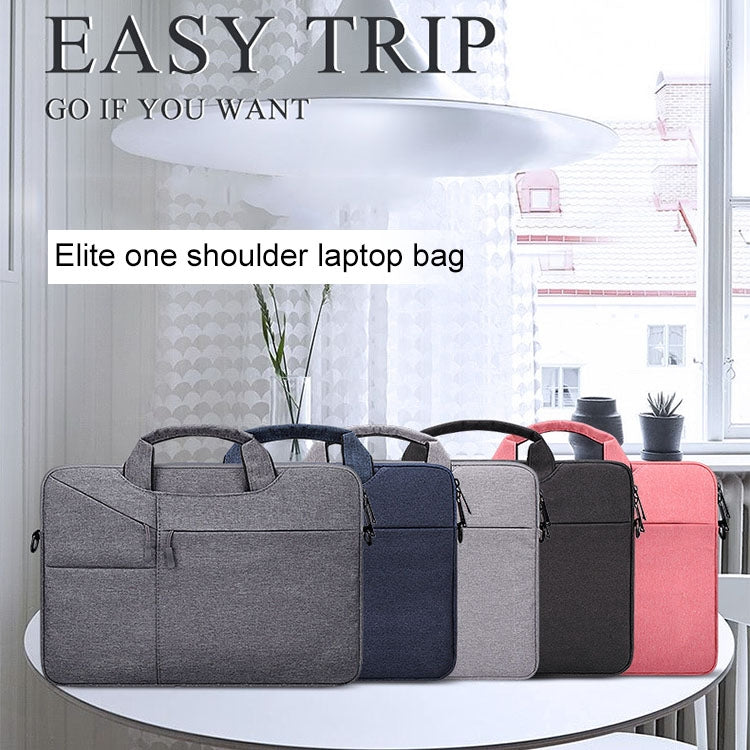 ST02S Waterproof Tear Resistance Hidden Portable Strap One-shoulder Handbag for 15.6 inch Laptops, with Suitcase Belt(Black)